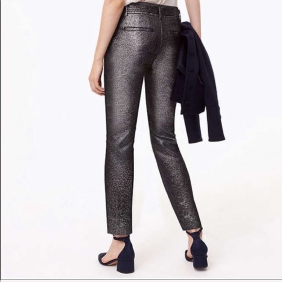 LOFT Pants - Loft | Metallic Belted Trouser Pants Size 4